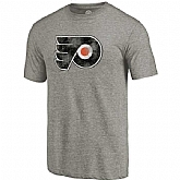 Men's Philadelphia Flyers Distressed Team Primary Logo Tri Blend T-Shirt Gray FengYun,baseball caps,new era cap wholesale,wholesale hats